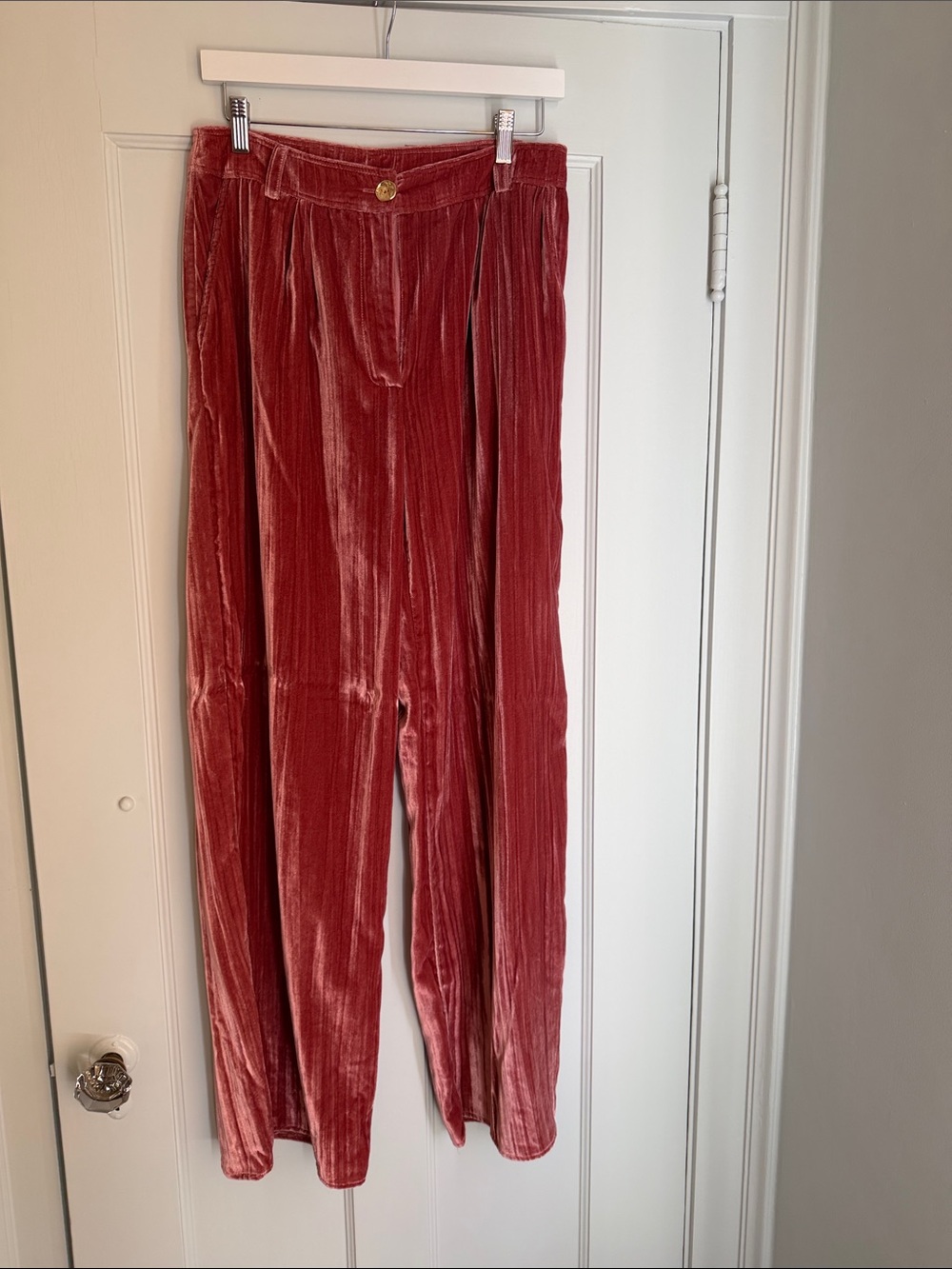 Nation LTD Velvet Wide-Leg Pants in Rosewood